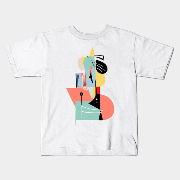 Picasso Style Cat and Dock Kids T-Shirt by UKnowWhoSaid